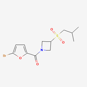 molecular formula C12H16BrNO4S B2608372 (5-溴呋喃-2-基)(3-(异丁磺酰基)氮杂环丁-1-基)甲酮 CAS No. 1798035-37-6