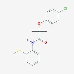 2-(4-chlorophenoxy)-2-methyl-N-[2-(methylsulfanyl)phenyl]propanamide