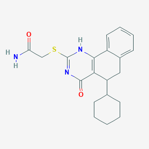 2-[(5-cyclohexyl-4-oxo-5,6-dihydro-1H-benzo[h]quinazolin-2-yl)sulfanyl]acetamide