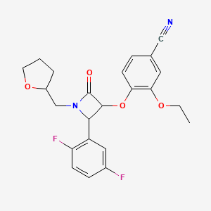 4-[2-(2,5-Difluorophenyl)-4-oxo-1-(oxolan-2-ylmethyl)azetidin-3-yl]oxy-3-ethoxybenzonitrile