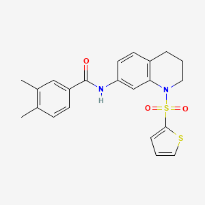 3,4-dimethyl-N-(1-(thiophen-2-ylsulfonyl)-1,2,3,4-tetrahydroquinolin-7-yl)benzamide