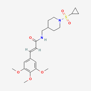 molecular formula C21H30N2O6S B2608456 (E)-N-((1-(cyclopropylsulfonyl)piperidin-4-yl)methyl)-3-(3,4,5-trimethoxyphenyl)acrylamide CAS No. 1235674-52-8