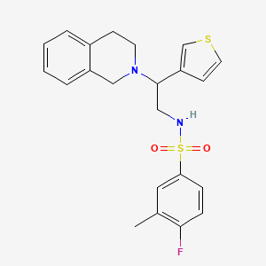 N-(2-(3,4-dihydroisoquinolin-2(1H)-yl)-2-(thiophen-3-yl)ethyl)-4-fluoro-3-methylbenzenesulfonamide