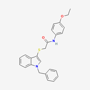 molecular formula C25H24N2O2S B2608494 2-(1-benzylindol-3-yl)sulfanyl-N-(4-ethoxyphenyl)acetamide CAS No. 681273-62-1