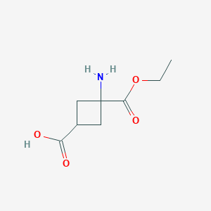 molecular formula C8H13NO4 B2608502 3-Amino-3-ethoxycarbonylcyclobutane-1-carboxylic acid CAS No. 2248175-47-3
