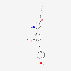 molecular formula C23H31NO5 B2608513 5-Butoxy-3-{3-methoxy-4-[(4-methoxybenzyl)oxy]phenyl}-2-methyltetrahydroisoxazole CAS No. 337920-16-8