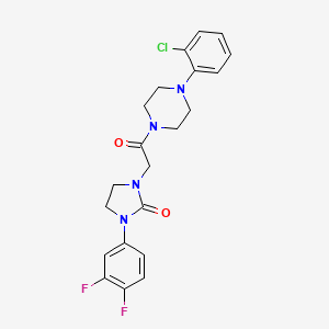 molecular formula C21H21ClF2N4O2 B2608525 1-(2-(4-(2-Chlorophenyl)piperazin-1-yl)-2-oxoethyl)-3-(3,4-difluorophenyl)imidazolidin-2-one CAS No. 1251688-41-1