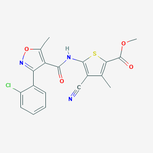 Methyl 5-({[3-(2-chlorophenyl)-5-methyl-4-isoxazolyl]carbonyl}amino)-4-cyano-3-methyl-2-thiophenecarboxylate