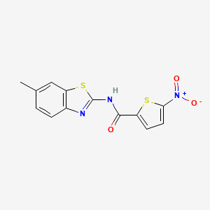 molecular formula C13H9N3O3S2 B2608538 N-(6-methyl-1,3-benzothiazol-2-yl)-5-nitrothiophene-2-carboxamide CAS No. 308292-81-1