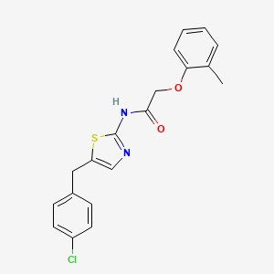 molecular formula C19H17ClN2O2S B2608550 N-[5-(4-chlorobenzyl)-1,3-thiazol-2-yl]-2-(2-methylphenoxy)acetamide CAS No. 301176-19-2