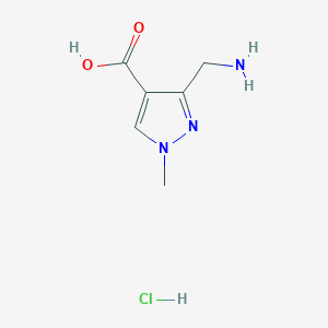 3-(Aminomethyl)-1-methylpyrazole-4-carboxylic acid;hydrochloride