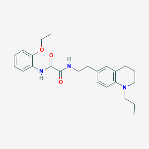 molecular formula C24H31N3O3 B2608632 N1-(2-ethoxyphenyl)-N2-(2-(1-propyl-1,2,3,4-tetrahydroquinolin-6-yl)ethyl)oxalamide CAS No. 955594-94-2