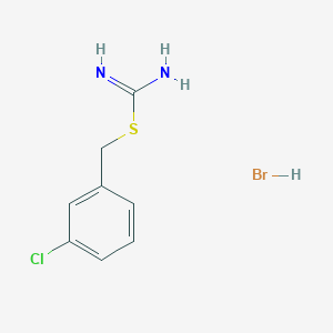 molecular formula C8H10BrClN2S B2608639 {[(3-Chlorophenyl)methyl]sulfanyl}methanimidamide hydrobromide CAS No. 169558-97-8