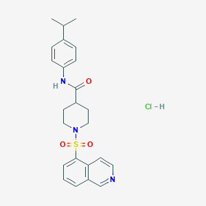 molecular formula C24H28ClN3O3S B2608644 盐酸N-(4-异丙苯基)-1-(异喹啉-5-磺酰基)哌啶-4-甲酰胺 CAS No. 1189921-94-5