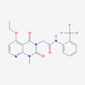 molecular formula C19H17F3N4O4 B2608648 2-(5-乙氧基-1-甲基-2,4-二氧代-1,2-二氢吡啶并[2,3-d]嘧啶-3(4H)-基)-N-(2-(三氟甲基)苯基)乙酰胺 CAS No. 1005304-43-7