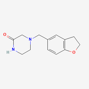 molecular formula C13H16N2O2 B2608677 4-((2,3-Dihydrobenzofuran-5-yl)methyl)piperazin-2-one CAS No. 2034282-55-6