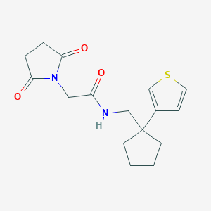 molecular formula C16H20N2O3S B2608692 2-(2,5-二氧代吡咯烷-1-基)-N-((1-(噻吩-3-基)环戊基)甲基)乙酰胺 CAS No. 2034451-19-7