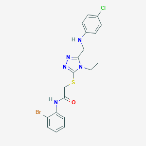 N-(2-bromophenyl)-2-[(5-{[(4-chlorophenyl)amino]methyl}-4-ethyl-4H-1,2,4-triazol-3-yl)sulfanyl]acetamide