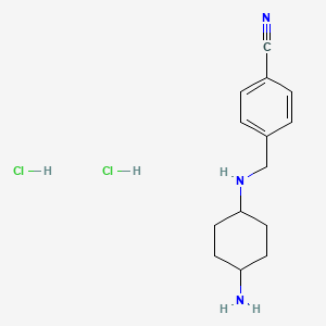 molecular formula C14H21Cl2N3 B2608713 4-[(1R*,4R*)-4-氨基环己氨基]甲基-苯甲腈二盐酸盐 CAS No. 1286274-00-7