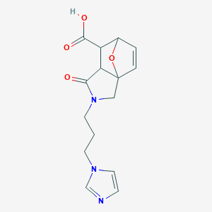 molecular formula C15H17N3O4 B2608724 2-[3-(1H-咪唑-1-基)丙基]-1-氧代-1,2,3,6,7,7a-六氢-3a,6-环氧异吲哚-7-羧酸 CAS No. 1005060-94-5