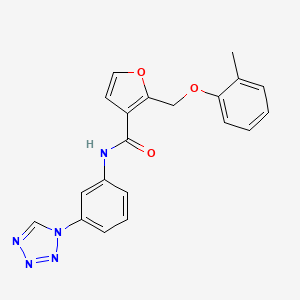 molecular formula C20H17N5O3 B2608740 2-[(2-methylphenoxy)methyl]-N-[3-(tetrazol-1-yl)phenyl]furan-3-carboxamide CAS No. 903850-40-8
