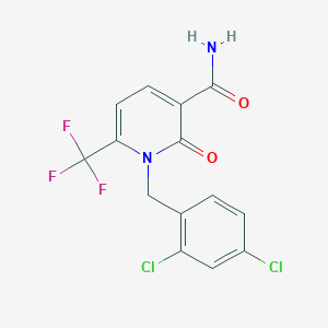 molecular formula C14H9Cl2F3N2O2 B2608746 1-(2,4-Dichlorobenzyl)-2-oxo-6-(trifluoromethyl)-1,2-dihydro-3-pyridinecarboxamide CAS No. 242797-40-6