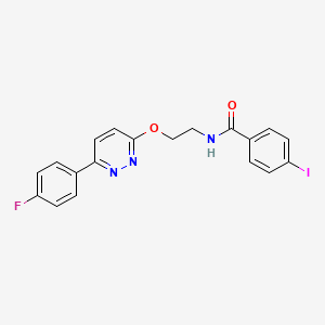 molecular formula C19H15FIN3O2 B2608750 N-(2-((6-(4-氟苯基)吡啶嗪-3-基)氧基)乙基)-4-碘苯甲酰胺 CAS No. 920364-97-2