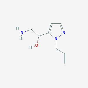 molecular formula C8H15N3O B2608752 2-Amino-1-(2-propylpyrazol-3-yl)ethanol CAS No. 1481317-87-6