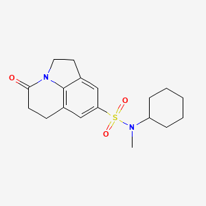 molecular formula C18H24N2O3S B2608760 N-cyclohexyl-N-methyl-4-oxo-2,4,5,6-tetrahydro-1H-pyrrolo[3,2,1-ij]quinoline-8-sulfonamide CAS No. 898419-32-4