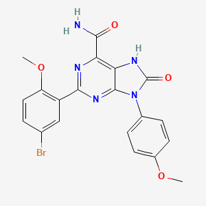 molecular formula C20H16BrN5O4 B2608782 2-(5-bromo-2-methoxyphenyl)-9-(4-methoxyphenyl)-8-oxo-8,9-dihydro-7H-purine-6-carboxamide CAS No. 888426-11-7