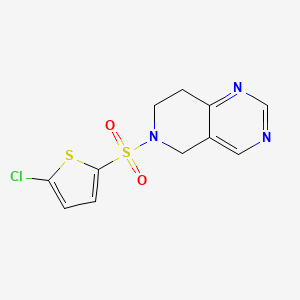 molecular formula C11H10ClN3O2S2 B2608784 6-((5-Chlorothiophen-2-yl)sulfonyl)-5,6,7,8-tetrahydropyrido[4,3-d]pyrimidine CAS No. 1796946-89-8