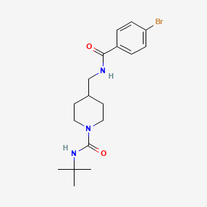 molecular formula C18H26BrN3O2 B2608795 4-((4-bromobenzamido)methyl)-N-(tert-butyl)piperidine-1-carboxamide CAS No. 1235350-85-2