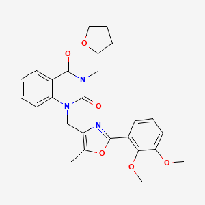 molecular formula C26H27N3O6 B2608804 1-((2-(2,3-dimethoxyphenyl)-5-methyloxazol-4-yl)methyl)-3-((tetrahydrofuran-2-yl)methyl)quinazoline-2,4(1H,3H)-dione CAS No. 1019152-55-6
