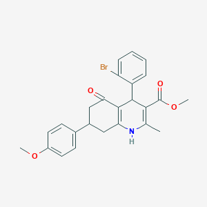 molecular formula C25H24BrNO4 B260883 Methyl 4-(2-bromophenyl)-7-(4-methoxyphenyl)-2-methyl-5-oxo-1,4,5,6,7,8-hexahydroquinoline-3-carboxylate 