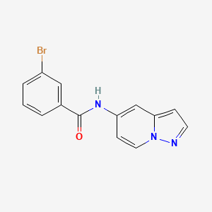 molecular formula C14H10BrN3O B2608853 3-溴-N-(吡唑并[1,5-a]吡啶-5-基)苯甲酰胺 CAS No. 2034402-26-9