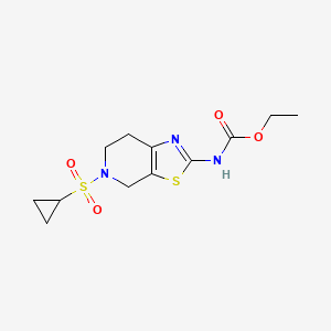 molecular formula C12H17N3O4S2 B2608854 5-(环丙基磺酰基)-4,5,6,7-四氢噻唑并[5,4-c]吡啶-2-基氨基甲酸乙酯 CAS No. 1396677-88-5