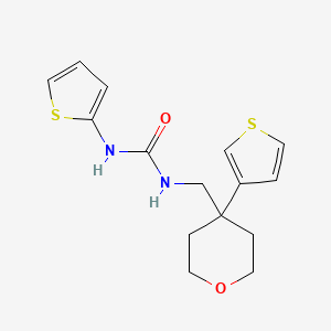 molecular formula C15H18N2O2S2 B2608870 1-(thiophen-2-yl)-3-((4-(thiophen-3-yl)tetrahydro-2H-pyran-4-yl)methyl)urea CAS No. 2319831-47-3