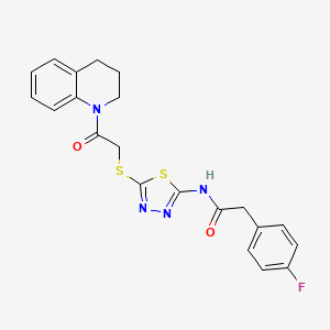 2-(4-fluorophenyl)-N-(5-{[2-oxo-2-(1,2,3,4-tetrahydroquinolin-1-yl)ethyl]sulfanyl}-1,3,4-thiadiazol-2-yl)acetamide