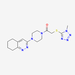 molecular formula C16H22N8OS B2608894 2-((1-甲基-1H-四唑-5-基)硫代)-1-(4-(5,6,7,8-四氢环辛诺林-3-基)哌嗪-1-基)乙酮 CAS No. 2034349-58-9