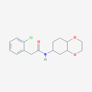 molecular formula C16H20ClNO3 B2608895 2-(2-氯苯基)-N-(八氢苯并[b][1,4]二氧杂环-6-基)乙酰胺 CAS No. 1902946-80-8