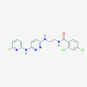 molecular formula C19H18Cl2N6O B2608899 2,4-二氯-N-(2-((6-((6-甲基吡啶-2-基)氨基)嘧啶-3-基)氨基)乙基)苯甲酰胺 CAS No. 1021114-42-0