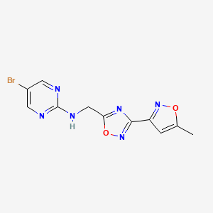 B2608904 5-bromo-N-((3-(5-methylisoxazol-3-yl)-1,2,4-oxadiazol-5-yl)methyl)pyrimidin-2-amine CAS No. 2034310-26-2