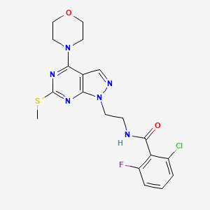 2-chloro-6-fluoro-N-(2-(6-(methylthio)-4-morpholino-1H-pyrazolo[3,4-d]pyrimidin-1-yl)ethyl)benzamide