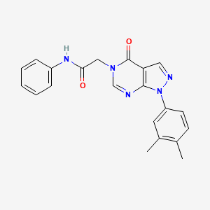 molecular formula C21H19N5O2 B2608920 2-(1-(3,4-二甲苯基)-4-氧代-1H-吡唑并[3,4-d]嘧啶-5(4H)-基)-N-苯基乙酰胺 CAS No. 852451-22-0