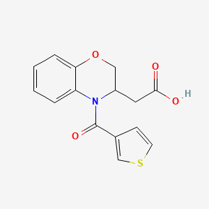 B2608921 2-[4-(3-thienylcarbonyl)-3,4-dihydro-2H-1,4-benzoxazin-3-yl]acetic acid CAS No. 439112-16-0