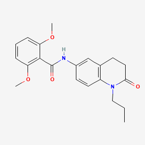 molecular formula C21H24N2O4 B2608927 2,6-dimethoxy-N-(2-oxo-1-propyl-1,2,3,4-tetrahydroquinolin-6-yl)benzamide CAS No. 946300-32-9