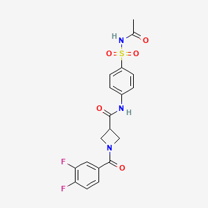 molecular formula C19H17F2N3O5S B2608939 N-(4-(N-acetylsulfamoyl)phenyl)-1-(3,4-difluorobenzoyl)azetidine-3-carboxamide CAS No. 1396812-58-0