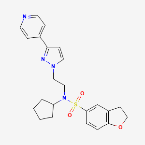 N-cyclopentyl-N-(2-(3-(pyridin-4-yl)-1H-pyrazol-1-yl)ethyl)-2,3-dihydrobenzofuran-5-sulfonamide
