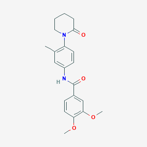 molecular formula C21H24N2O4 B2608943 3,4-dimethoxy-N-(3-methyl-4-(2-oxopiperidin-1-yl)phenyl)benzamide CAS No. 941872-66-8