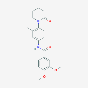 molecular formula C21H24N2O4 B2608943 3,4-二甲氧基-N-(3-甲基-4-(2-氧代哌啶-1-基)苯基)苯甲酰胺 CAS No. 941872-66-8